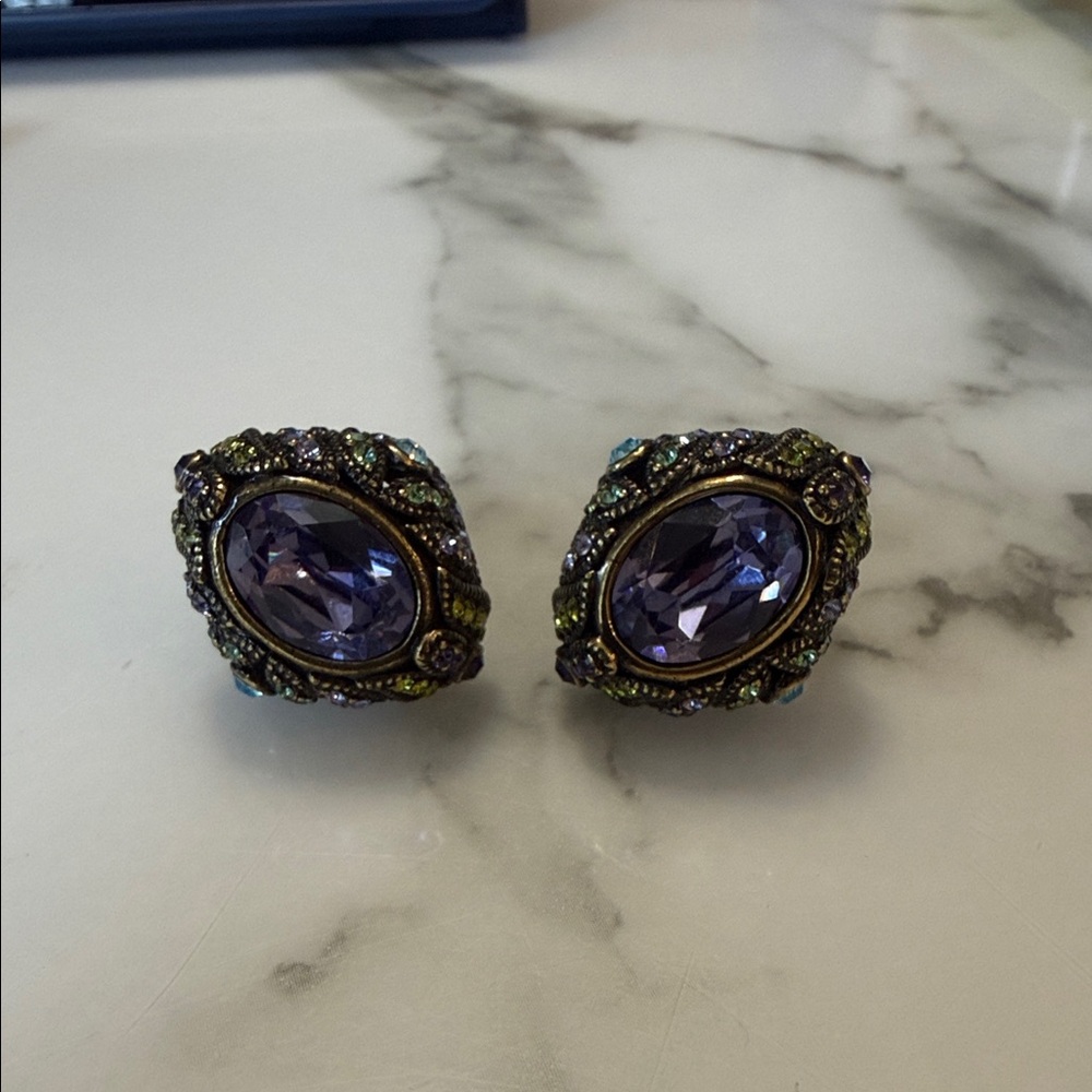 Heidi Daus multi-colored crystal earrings